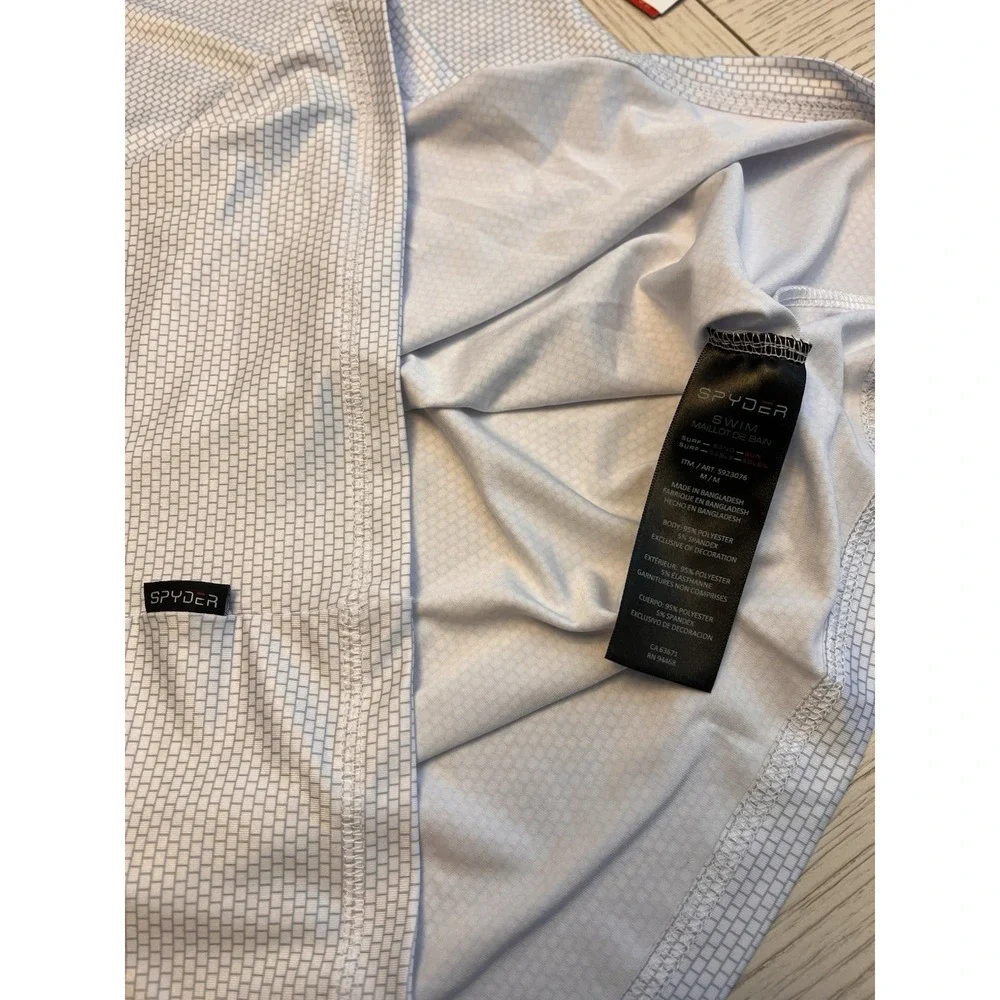 NWT Spyder Swim Men's Breathable, Quick Dry Rash Guard. UPF 30+, White. Sz M‎